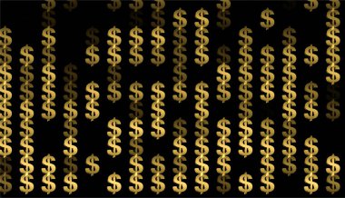 Ekranda altın dolar işaretleri
