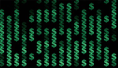 Ekranda yeşil dolar işaretleri
