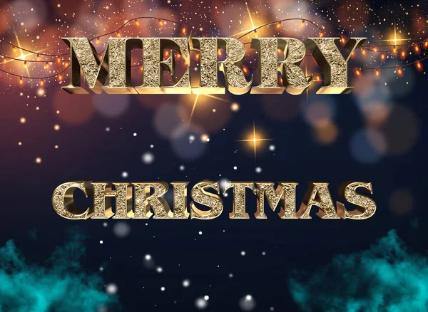 Золотое Рождество Новый Год Типография Свет Звезды Рождеством Векторные Иллюстрации — стоковое фото