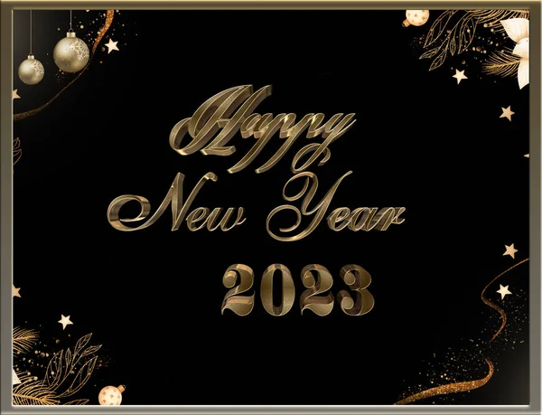 2023 Happy New Year Background Design Greeting Card Banner Poster — Stock Photo, Image