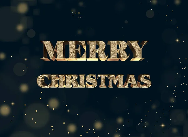 Золотое Рождество Новый Год Типография Свет Звезды Рождеством Иллюстрация Счастливого — стоковое фото