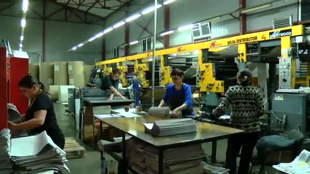 Paper Production Machine Prinhouse Створення Газет Журналів Машина Створює Папір — стокове відео