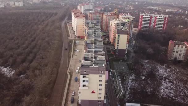 2020年2月 在Zhytomer 从四联无人机的高度看到了乌克兰一座新城市建筑的新建筑 高质量的 — 图库视频影像