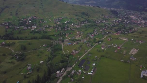 Güneşli Bir Günde Dağ Köyünde Hava Sisi Sonbahar Hiç Kimse — Stok video