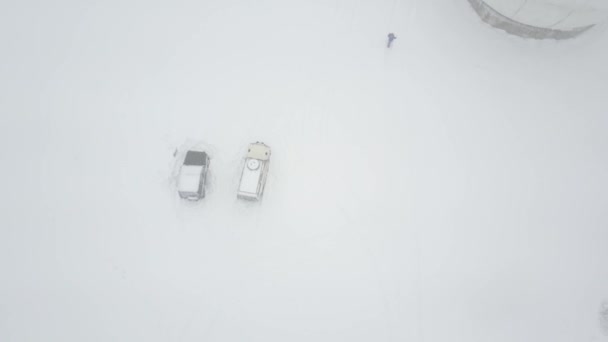Karpatlar Dağları Turismo Kış Pamir Yüksek Kalite Görüntü Karlı Havada — Stok video