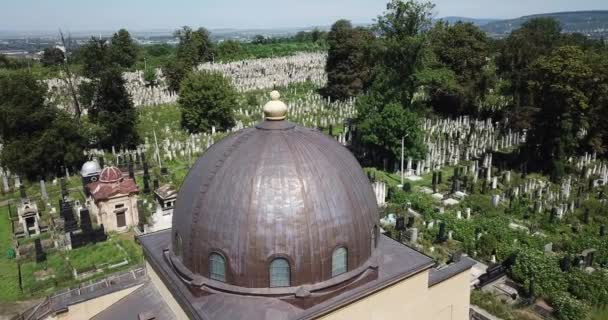 Drone Footage Jewish Cemetery Ukraine Graves High Quality Footage — Stockvideo