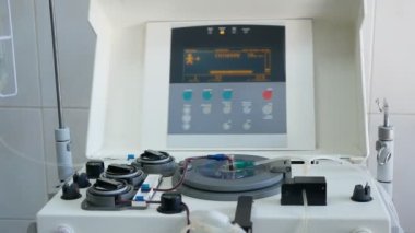 Blood purification procedure. Hardware Hemodialysis. A blood purification device. The social project of the state.Prolongation of life. High quality FullHD footage