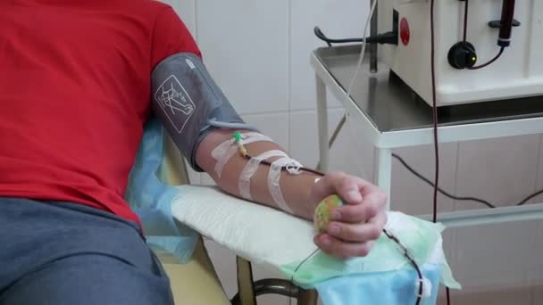 Процедура Очищення Крові Апаратний Гемодіаліз Пристрій Очищення Крові Соціальний Проект — стокове відео