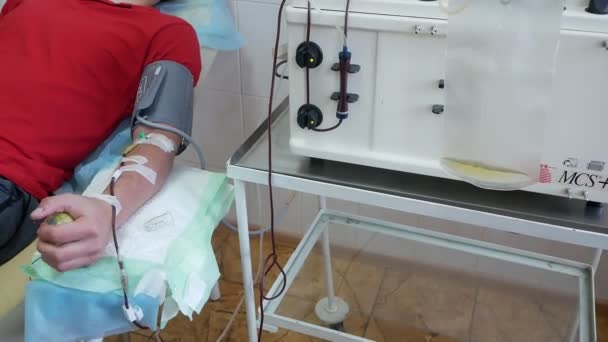 Blood Purification Procedure Hardware Hemodialysis Blood Purification Device Social Project — Video Stock