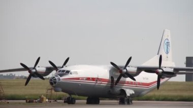 the airport in Chernivtsi in Ukraine in September 2021 takes passengers on a journey. High quality HD footage