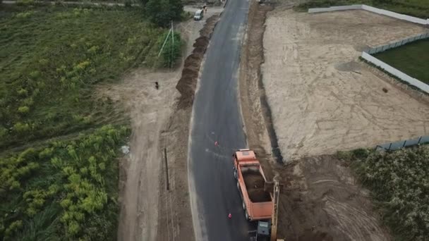 Asphalt Paver Roller Truck Road Repair Site Asphalting Timelapse Road — Video