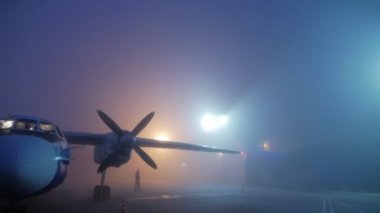 Airplane at the airport preparing to take off on the runway. High quality HD footage