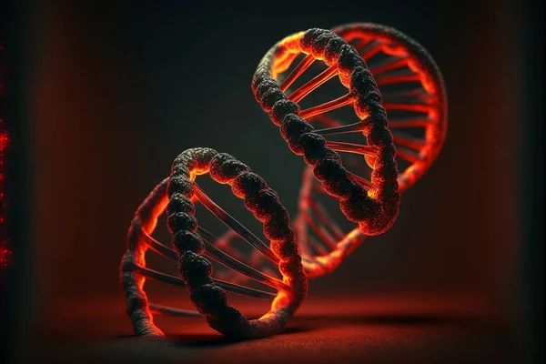 DNA Futuristic digital background, Abstract background for Science and technology. Abstract 3d polygonal wireframe DNA molecule helix spiral, Genetic mutation. High quality 3d illustration