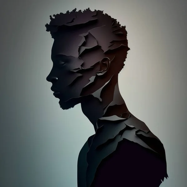Black man silhouette. Black lives matter . African, American .