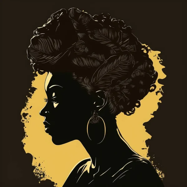 Black woman silhouette. Black lives matter . African American . High quality 3d illustration