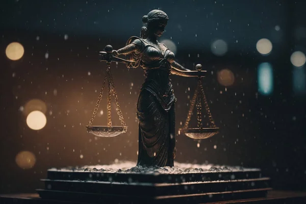 Scales of Justice symbolizing the measure of a case\'s support and opposition in a court of law. The goddess of justice Themis.