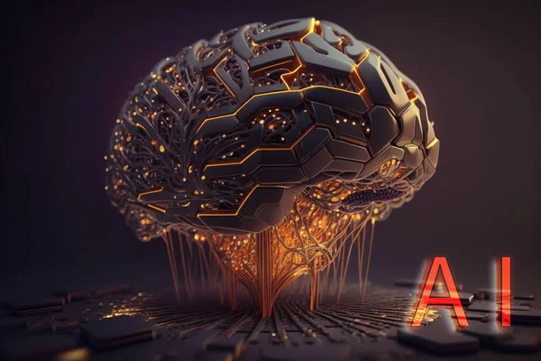 Artificial intelligence new technology. Science futuristic Abstract human brain. AI technology CPU central processor unit chipset .Big data .Machine learning and cyber mind domination .Generative AI