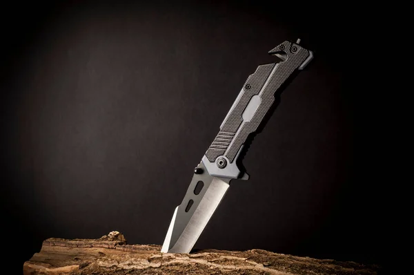 Black Sharp Knife Background — Stock Photo, Image