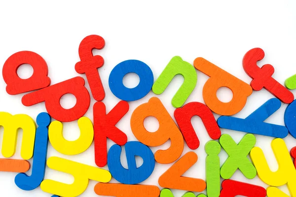 set colorful english alphabet on white background