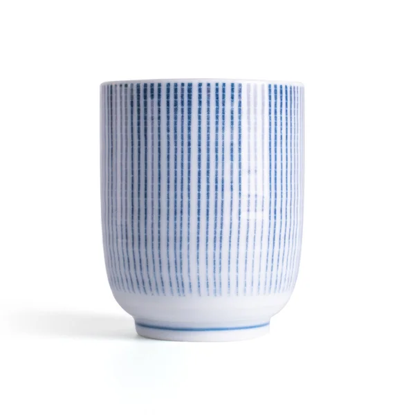 Biały Ceramiczny Kubek Herbaty Białym Tle — Zdjęcie stockowe