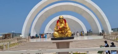 DMK başkanı M. Karunanidhi Anıtı, Chennai, Hindistan