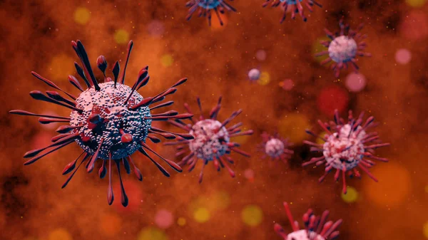 重症急性呼吸综合征Coronavirus Sars Cov 以前被称为Covid 2019 2019 Ncov的红血球现实3D渲染 图库图片
