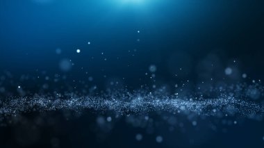 Dark blue and glow particle abstract background light ray beam effect