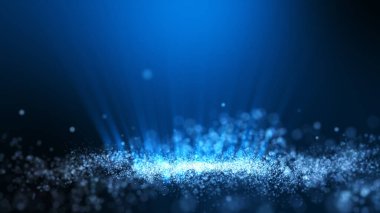 Blue particle background, Light shine.