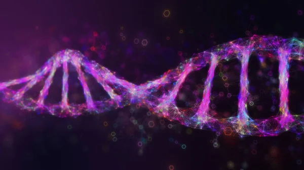 Dna Helix Biotechnology Molecular Engineering Science Medicine Innovation Concept Rendering Royaltyfria Stockbilder