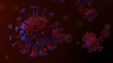 3D Rendering, Realistic of the severe acute respiratory syndrome coronavirus 2 (SARS-CoV-2) formerly known as covid-2019, 2019-nCo