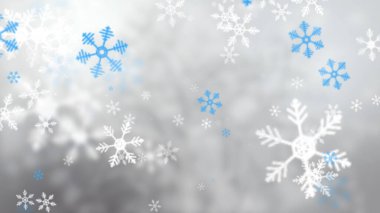 Snowflakes fall to the ground.