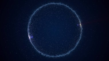 Dairesel şekli ile arka plan küçük parçacıkların kurdu. Işık ray etkisi