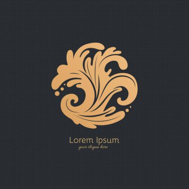 Circle luxury vintage logo template design. Vector emblem in trendy style.