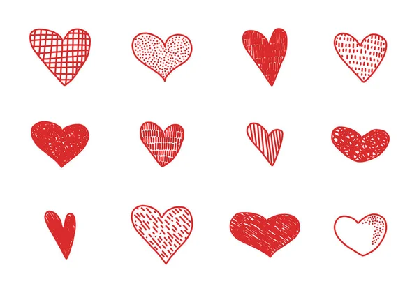 Установить Линию Иллюстрации Сердец Простые Векторные Рисунки Лицензионные Стоковые Иллюстрации