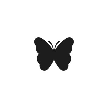 Beyaz arkaplanda kelebek vektör silueti.
