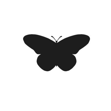 Beyaz arkaplanda kelebek vektör silueti.