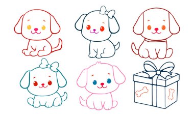 Şirin bebek köpek vektör sanat tasarımı