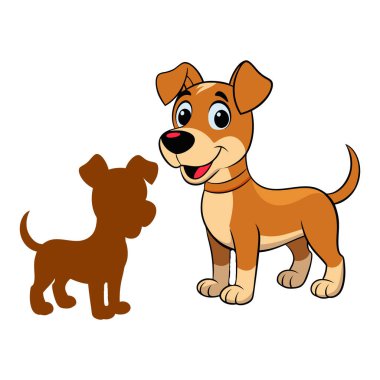 Dachshund köpeği ve bebek vektör çizimi. Komik bir bakışla.