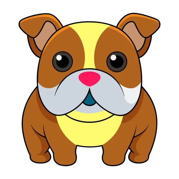 Güzel görünümlü Bulldog bebek vektör çizimi