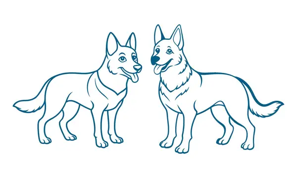 Köpek çizgisi sanat vektör çizimi tasarımı