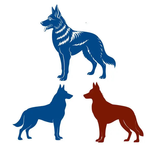 Köpek silueti vektör resim tasarımı 
