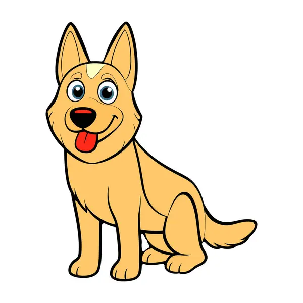 Şirin Alman çoban köpeği vektör sanat tasarımı