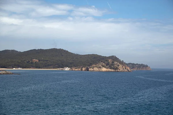 Vista Mar Praia Aldeia Cadaques Durante Verão Costa Brava Catalunha — Fotografia de Stock
