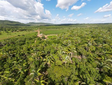 Nobres 'te yaz boyunca Chapada tepesindeki orman manzarası Bom Jardim Mato Grosso Brezilya