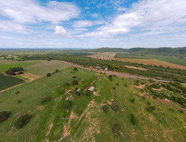 Yaz boyunca Bom Jardim 'de Mato Grosso Brezilya' nın Nobres kırsalında tarım arazisi