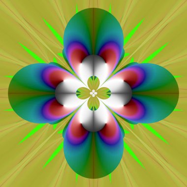 Orijinal el yapımı sanat eseri (yapay zeka değil). Matematiksel bir nesnenin fraktal adı verilen eşsiz renkli ve ayrıntılı görselleştirmesi.