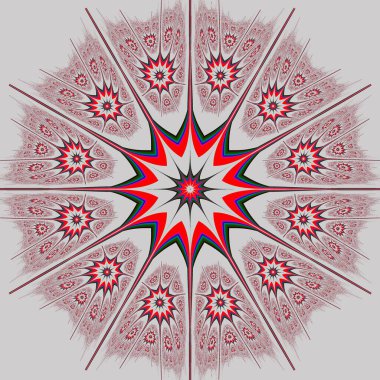 Orijinal el yapımı sanat eseri (yapay zeka değil). Matematiksel bir nesnenin fraktal adı verilen eşsiz renkli ve ayrıntılı görselleştirmesi.