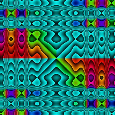 Orijinal el yapımı sanat eseri (yapay zeka değil). Matematiksel bir nesnenin fraktal adı verilen eşsiz renkli ve ayrıntılı görselleştirmesi.