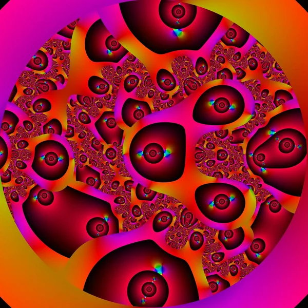 Original Hand Made Artwork Unique Colourful Detailed Visualisation Mathematical Object — Stock Photo, Image