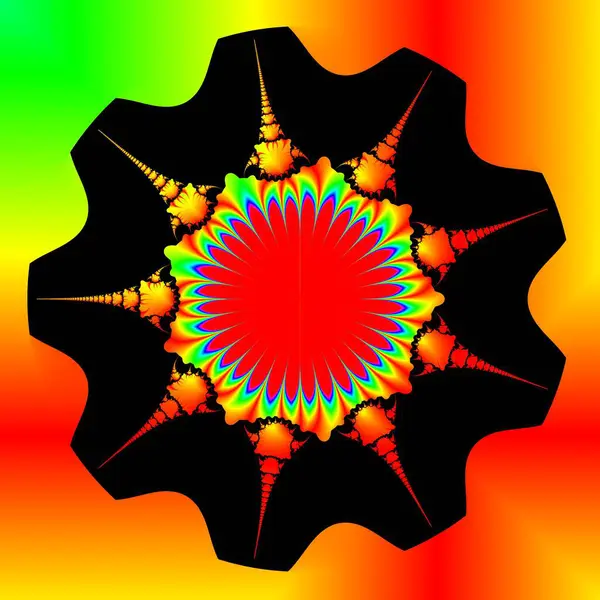 Handgjorda Originalkonstverk Inte Unik Färgstark Och Detaljerad Visualisering Ett Matematiskt — Stockfoto
